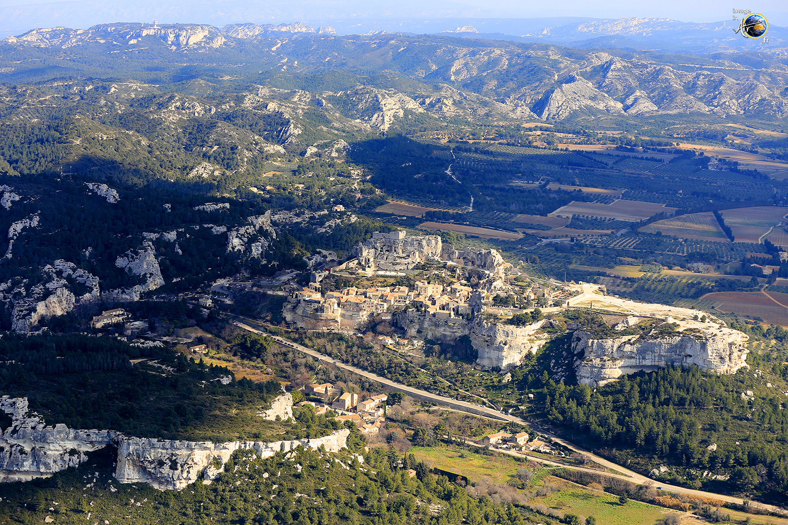 Photo aérienne des Baux de Provence