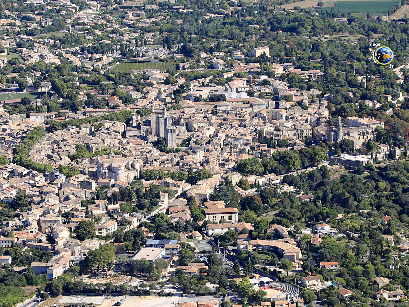 Photo aérienne d'Uzès